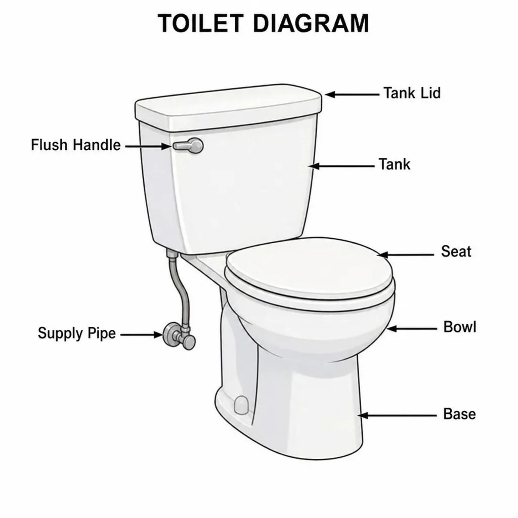 Diagrama básico de un inodoro